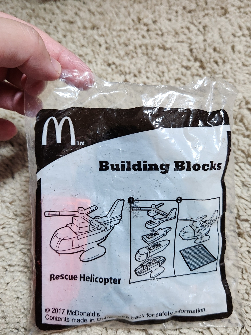 McDonald's Rescue Helicopter Building Blocks - White & Black Packaging